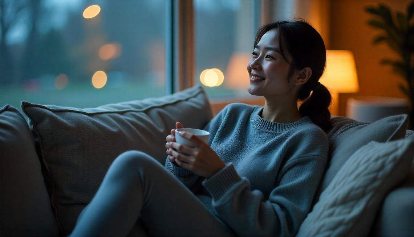 집에서 휴식하는 모습
